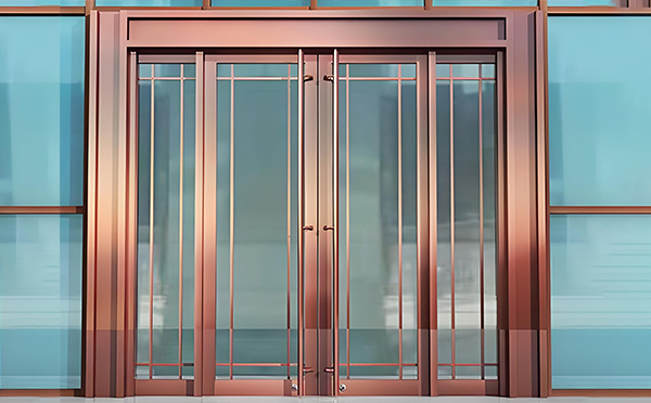 甘泉玻璃地弹门